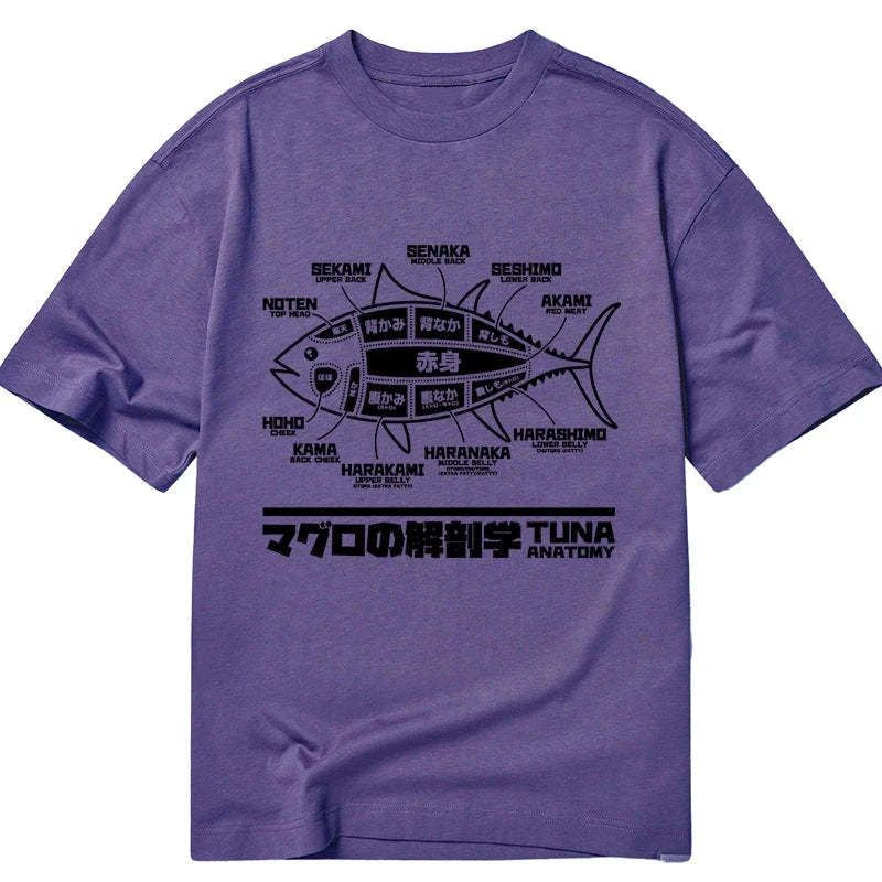 retro japanese fish anatomy shirt