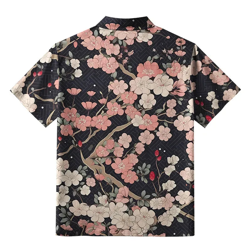 Kyoto-Lion Blooming Sakura Aloha Hawaiian Shirt