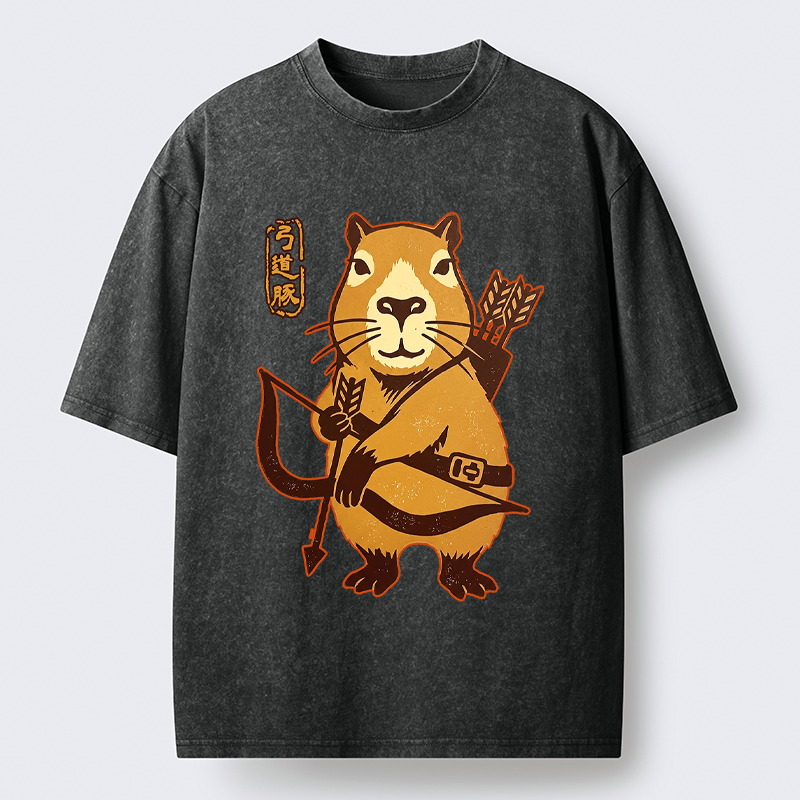 Washed Capybara T-Shirt for Daily Wear