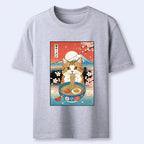 Funny Cat Eating Ramen Classic Tee on Sale