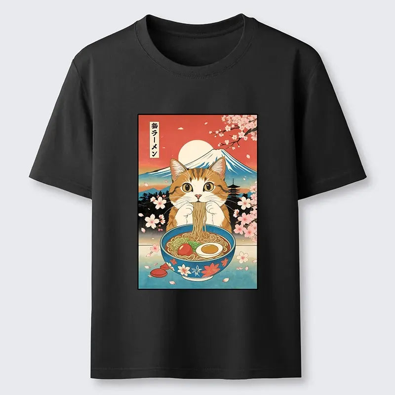 Japanese Cat Ramen T-Shirt for Gift Idea