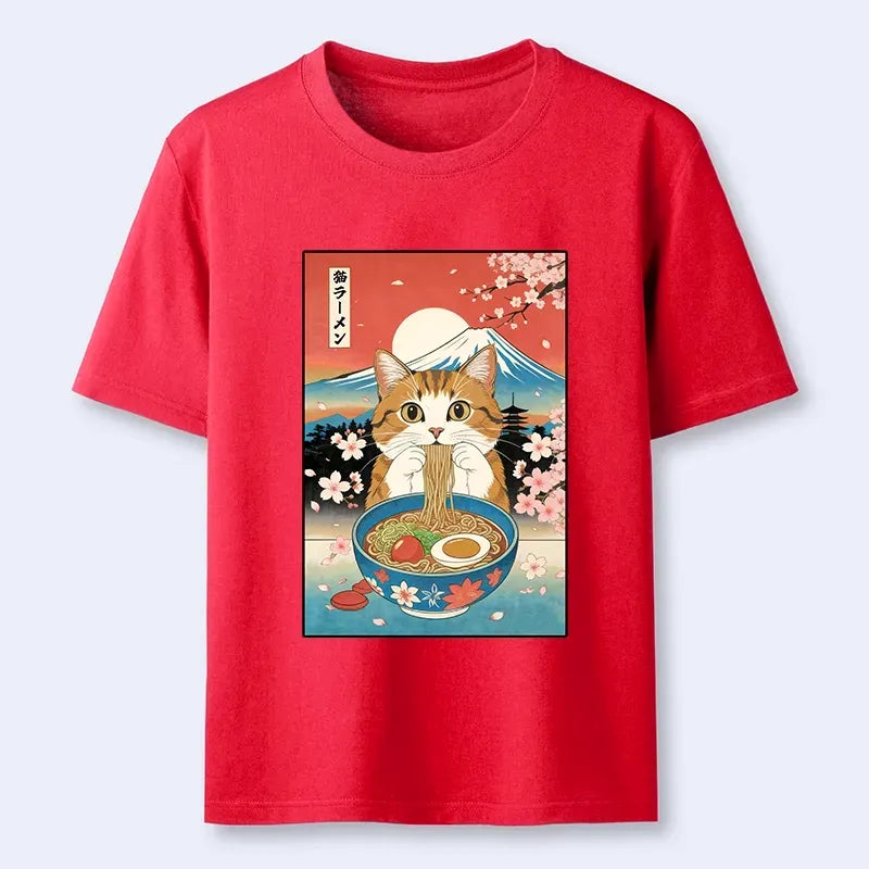 Japanese Cat Ramen T-Shirt for Gift Idea