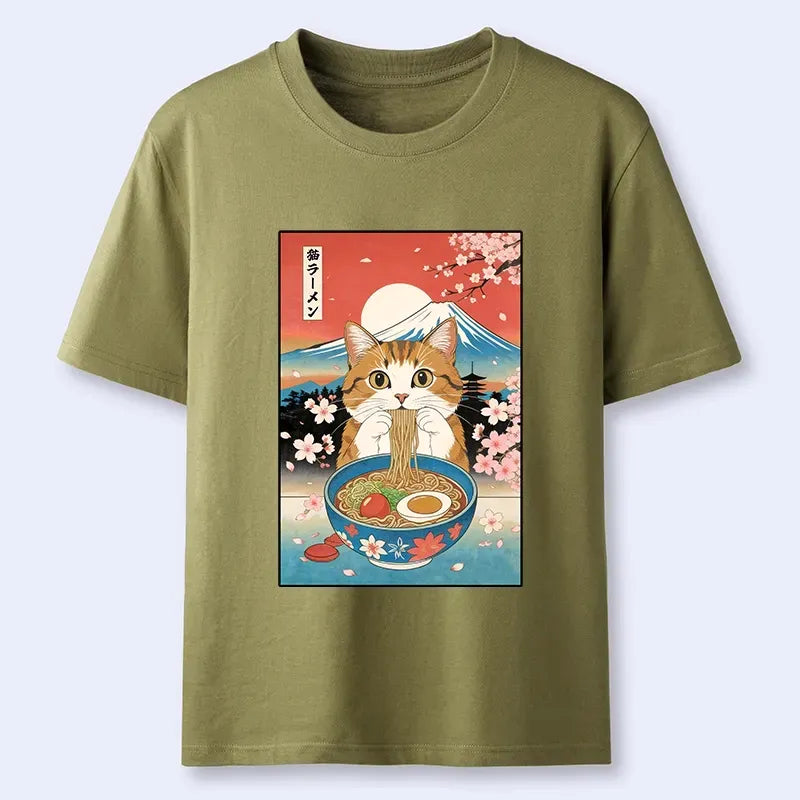Japanese Cat Ramen T-Shirt for Gift Idea