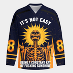 Kyoto-Lion Shining Funny Skeleton Long-Sleeve Hockey Jersey