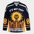 Kyoto-Lion Shining Funny Skeleton Long-Sleeve Hockey Jersey