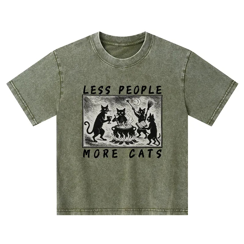 Japanese Cat Kids Washed T-Shirt