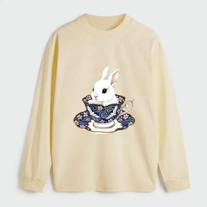 Cute Rabbit Tea Set Tee for Summer