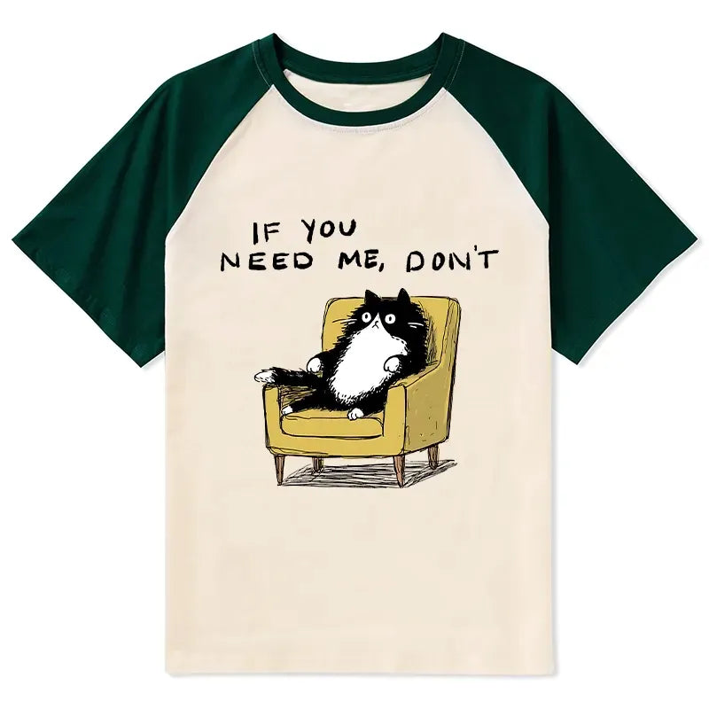 Unisex Cat Raglan T-Shirt for Festival