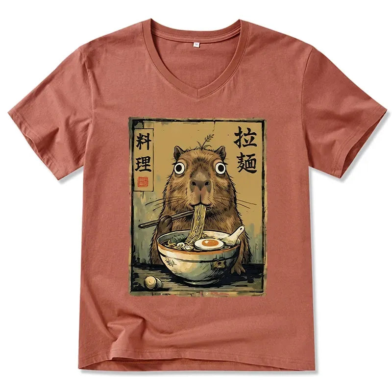 Cute Capybara Eating Ramen T-Shirt