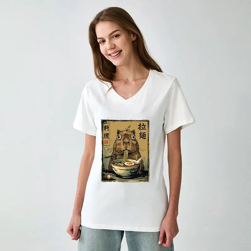 Cute Capybara Eating Ramen T-Shirt