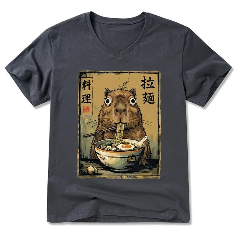 Japanese Vintage Capybara V-Neck Tee