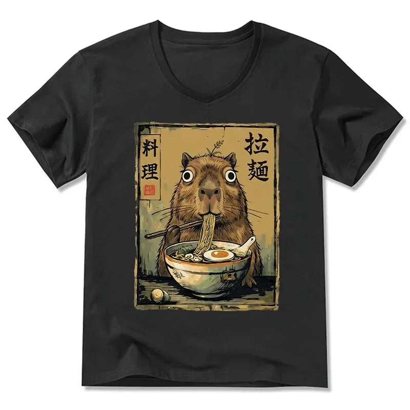 Japanese Vintage Capybara V-Neck Tee
