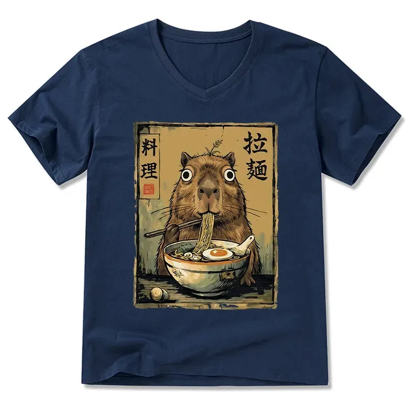 Japanese Vintage Capybara V-Neck Tee