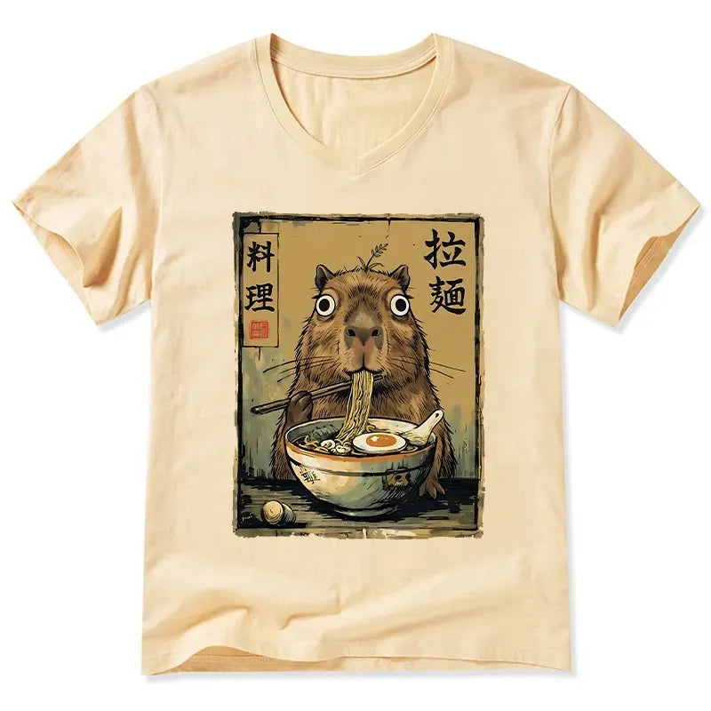 Japanese Vintage Capybara V-Neck Tee
