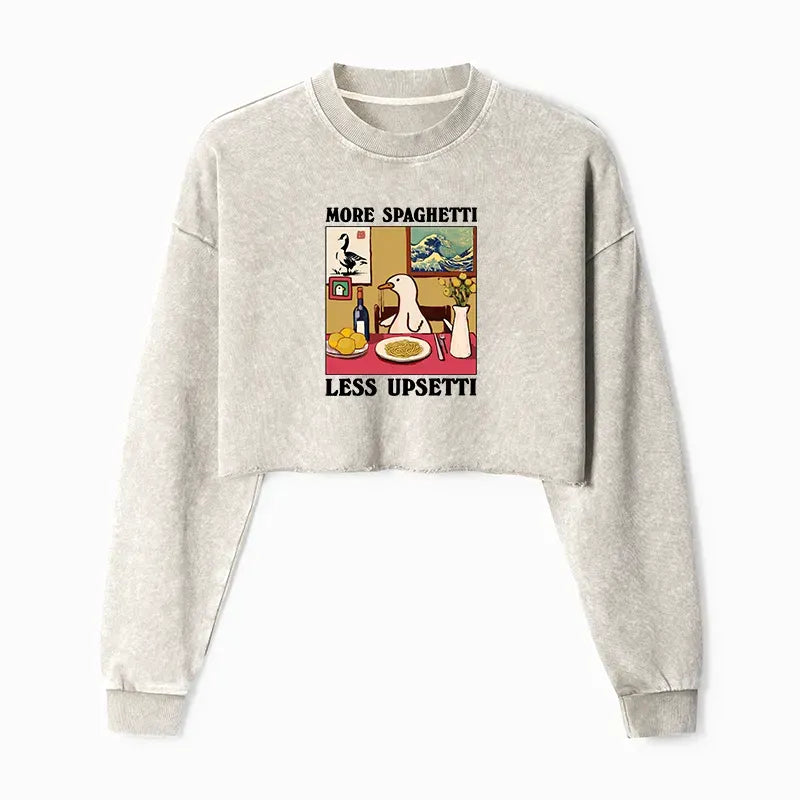 Japanese Vintage Crop Sweatshirt for Women