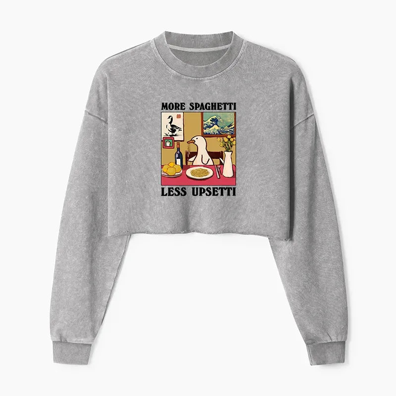 Japanese Vintage Crop Sweatshirt for Women