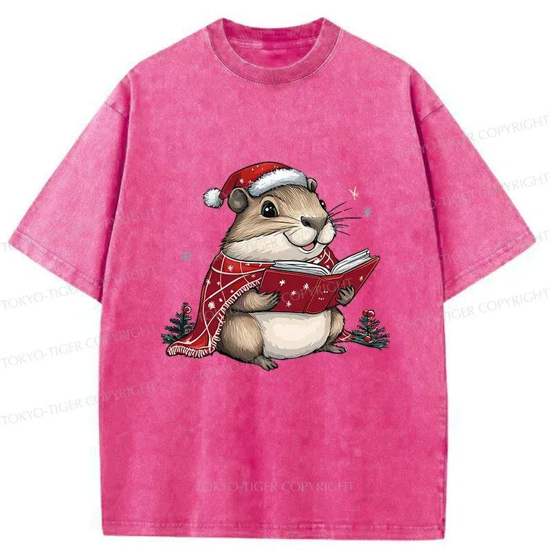 Kyoto-Lion Christmas Hamster Washed T-Shirt