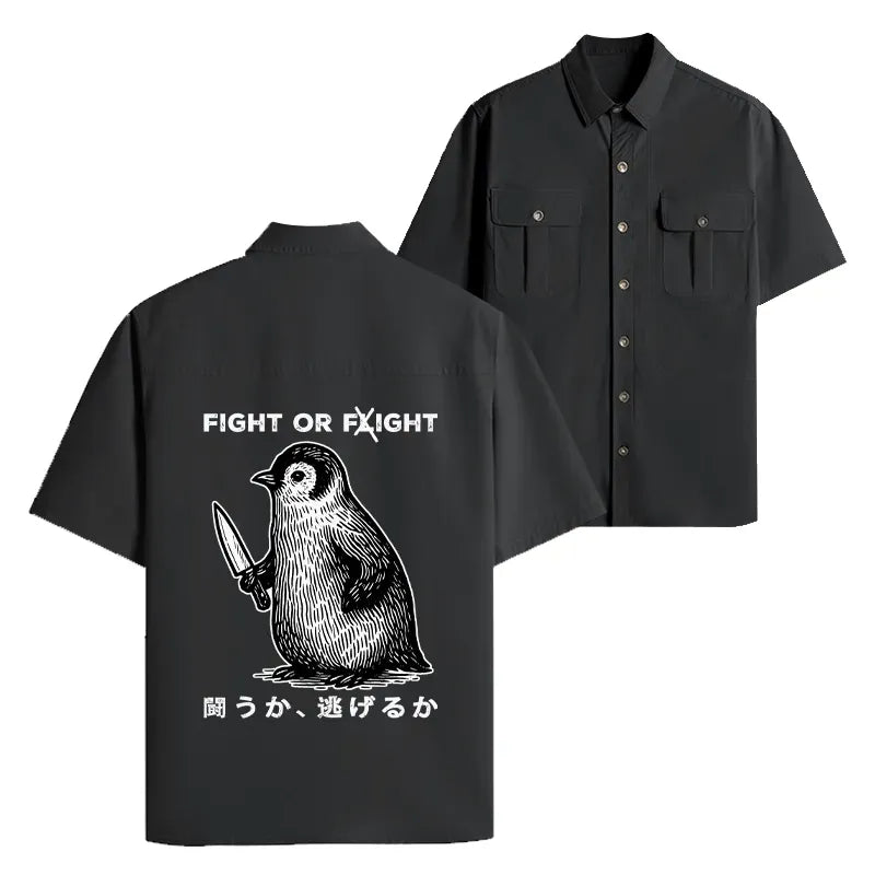kyoto lion fight or flight funny shirt