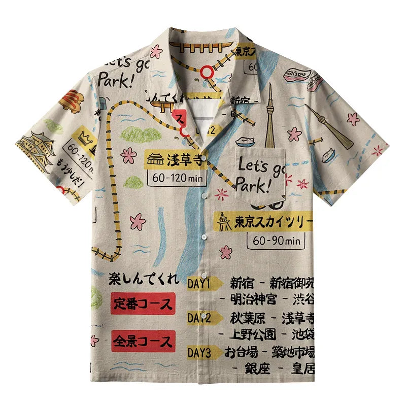 Retro Tokyo roadmap shirt for streetwear