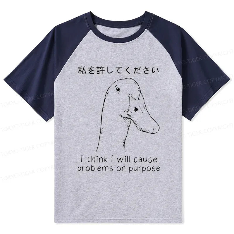 funny japanese raglan t-shirt