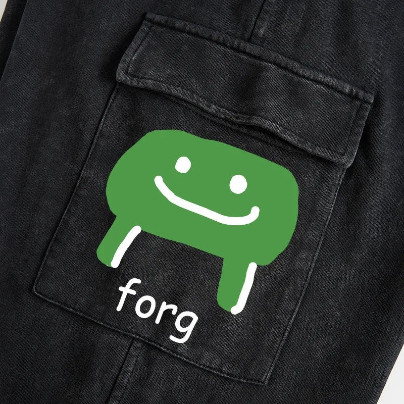 Kyoto-Lion Smiling Forg Washed Utility Sweatpants
