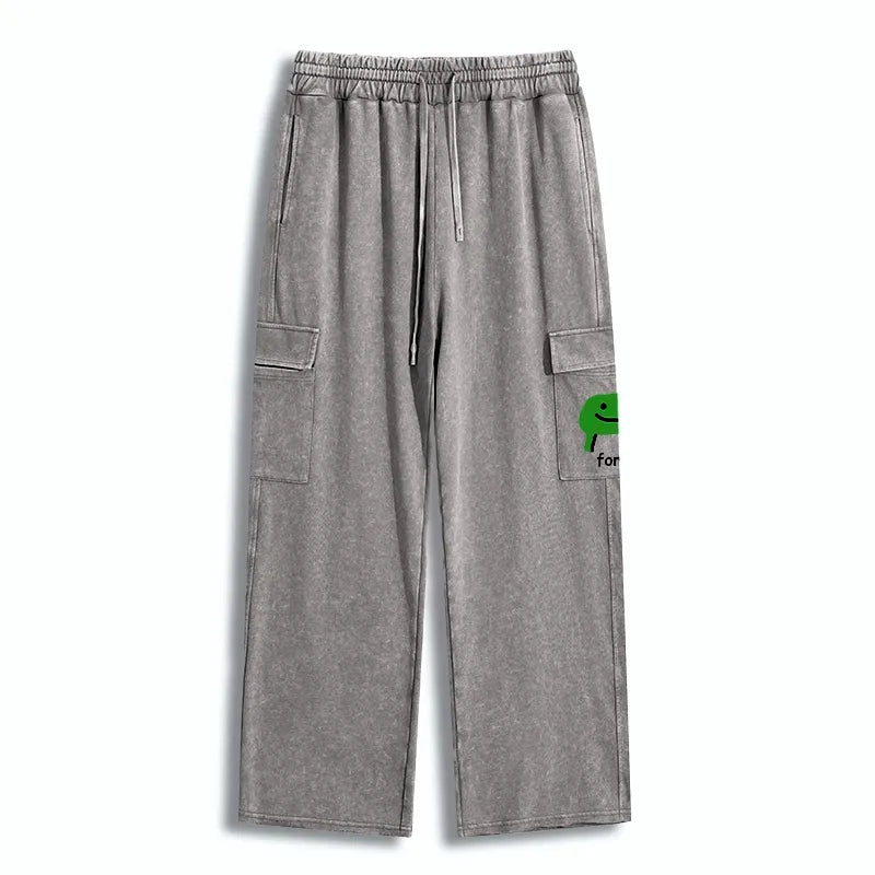 Kyoto-Lion Smiling Forg Washed Utility Sweatpants