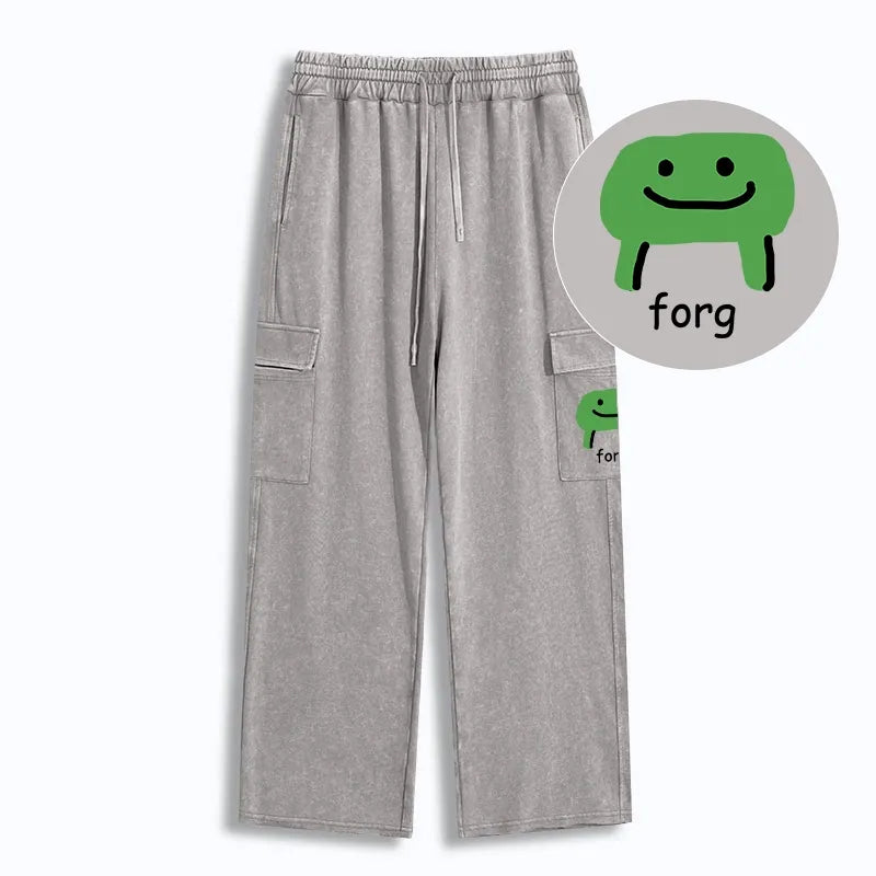 Kyoto-Lion Smiling Forg Washed Utility Sweatpants