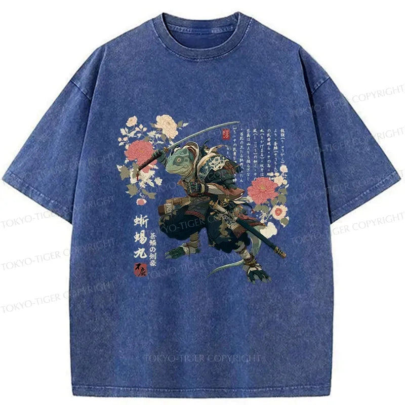 Samurai Lizard Washed T-Shirt Best Seller