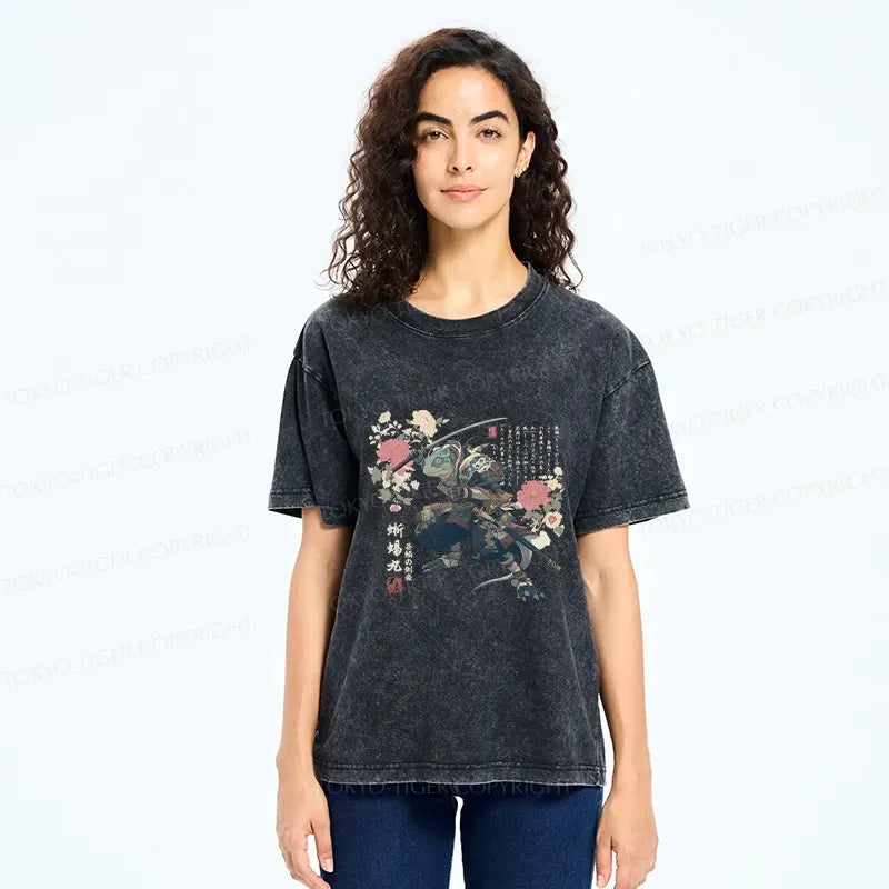Japanese Samurai Washed T-Shirt Unisex