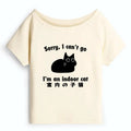 Kyoto-Lion Indoor Kitten Off Shoulder T-Shirt