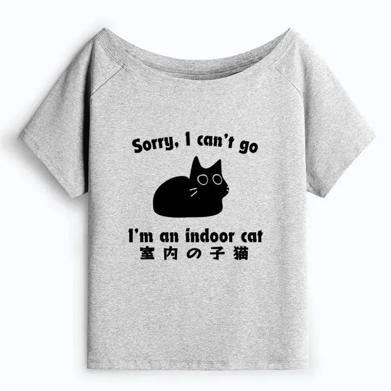 Kyoto-Lion Indoor Kitten Off Shoulder T-Shirt