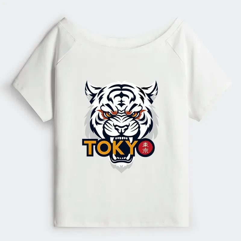 Japanese vintage off shoulder tee