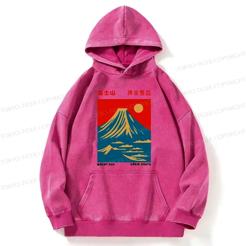 Kyoto-Lion Mount Fuji Vintage Washed Hoodie