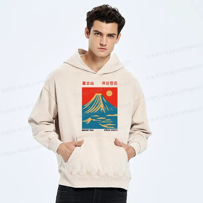 Kyoto-Lion Mount Fuji Vintage Washed Hoodie