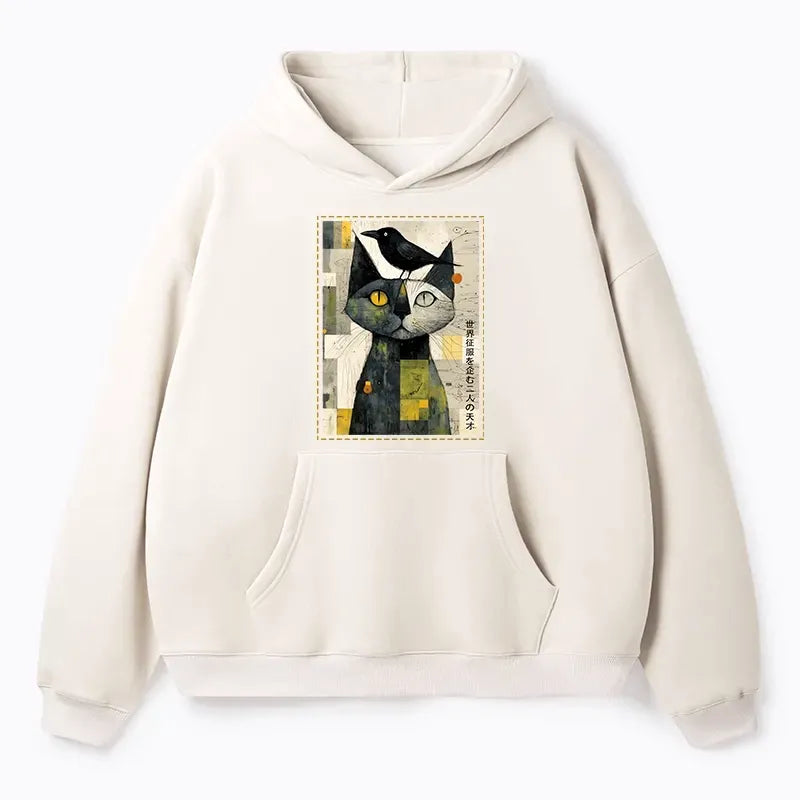 Vintage Cat Crow Sweatshirt Gift Idea