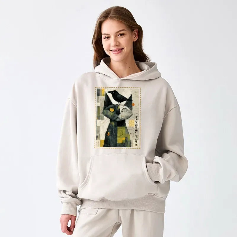 Vintage Cat Crow Sweatshirt Gift Idea