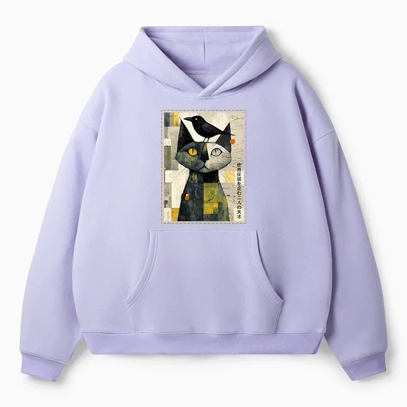 Vintage Cat Crow Sweatshirt Gift Idea