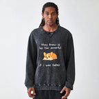 Kyoto-Lion Funny Short Dog Joke Washed Terry Sweatshirt