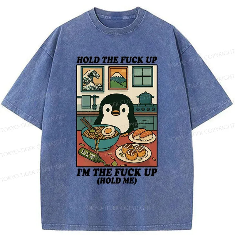 Kyoto-Lion Washed T-Shirt for Everyday Wear