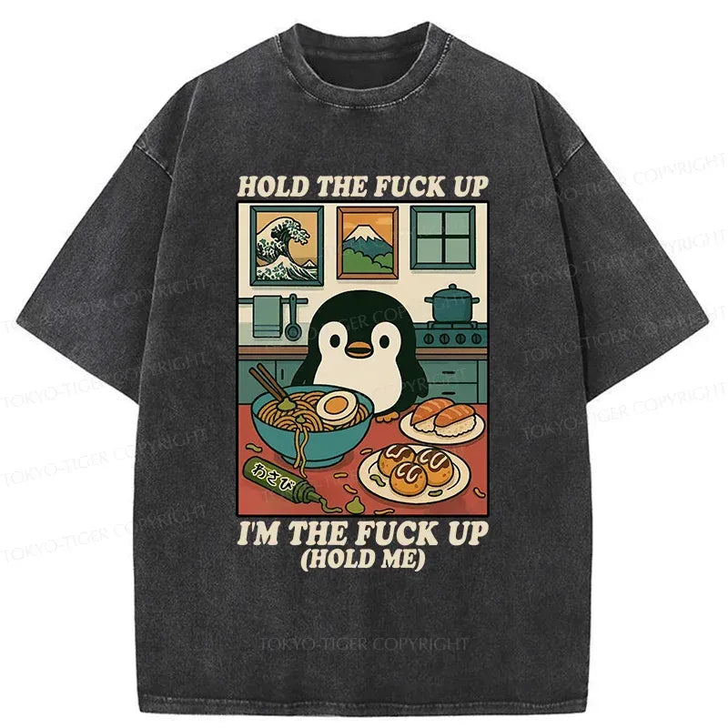Kyoto-Lion Washed T-Shirt for Everyday Wear