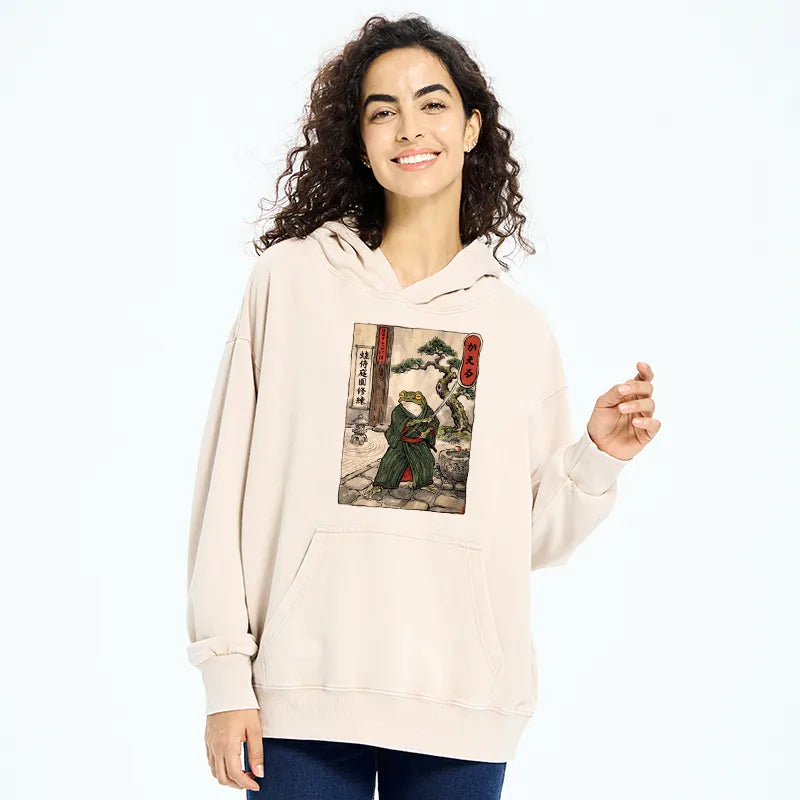 Kyoto-Lion Samurai Frog Training Washed Hoodie