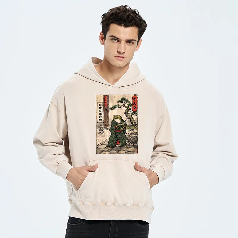 Kyoto-Lion Samurai Frog Training Washed Hoodie