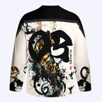 Kyoto-Lion Golden Tiger And Soaring Birds Long-Sleeve Hockey Jersey