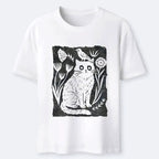 Kyoto-Lion Folk Paper Cut Cat Bird Floral Art Classic T-Shirt