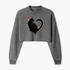 Funny Cat Crop Sweatshirt for Streetwear