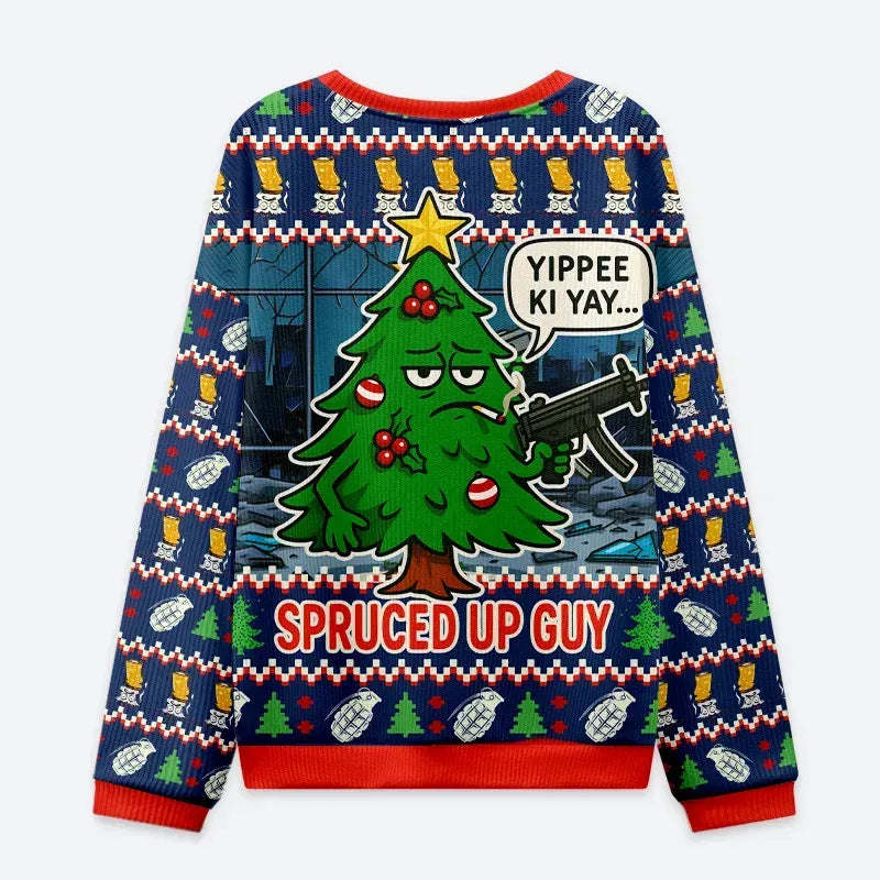 Kyoto Lion Christmas Tree Funny Ugly Sweatshirt