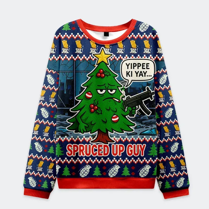 Kyoto-Lion Christmas Tree Funny Christmas Ugly Sweatshirt