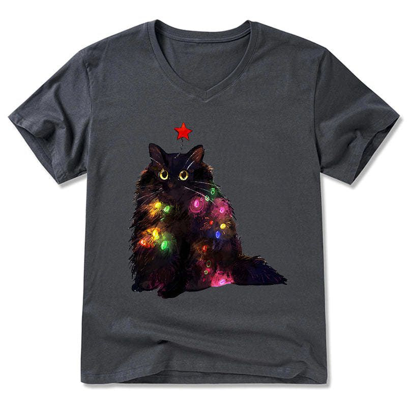 kyoto lion christmas lights cat tee