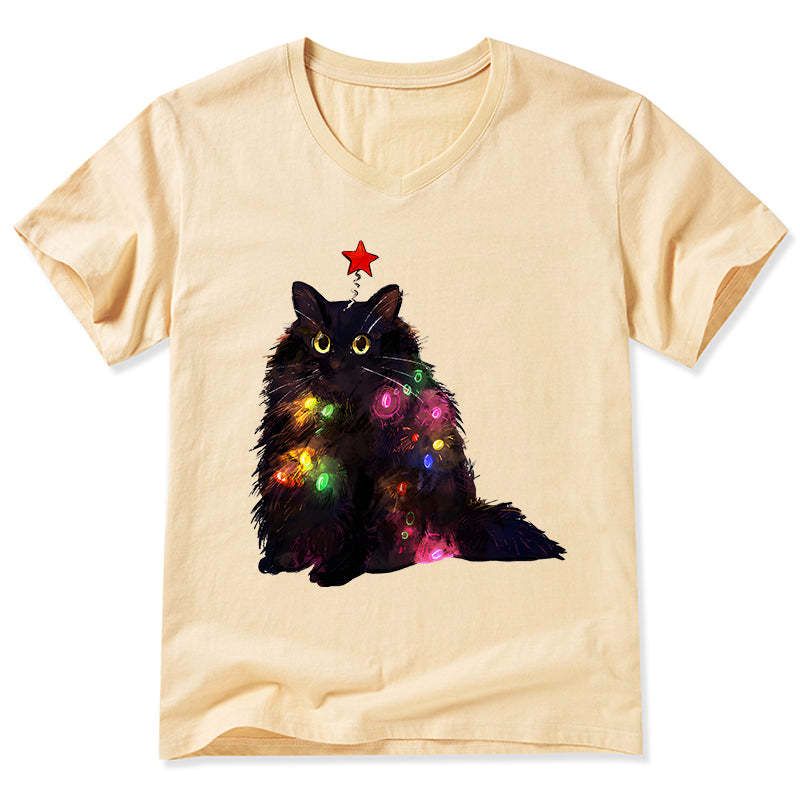 kyoto lion christmas lights cat tee