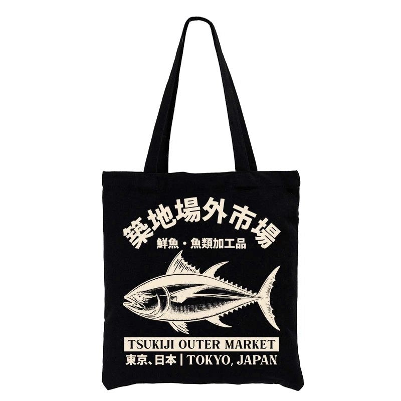 Kyoto-Lion Japan Tsukiji Fish Market Tote Bag